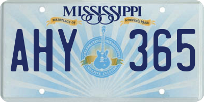 MS license plate AHY365