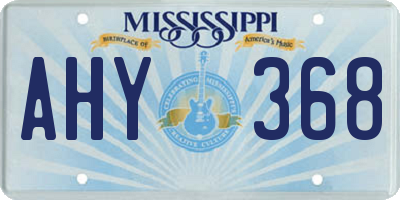 MS license plate AHY368