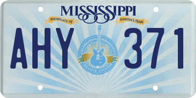 MS license plate AHY371