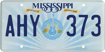 MS license plate AHY373