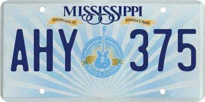 MS license plate AHY375