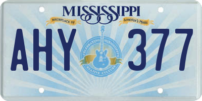 MS license plate AHY377