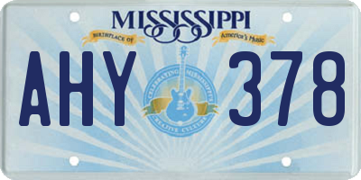 MS license plate AHY378