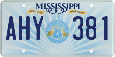 MS license plate AHY381