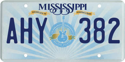 MS license plate AHY382