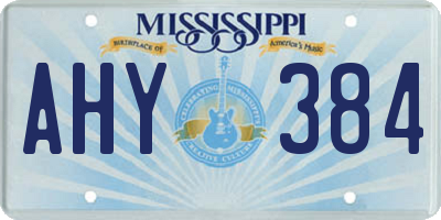 MS license plate AHY384