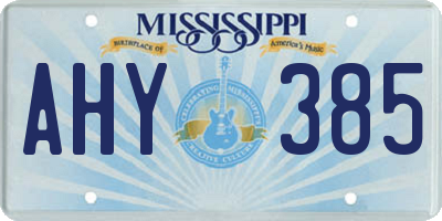MS license plate AHY385