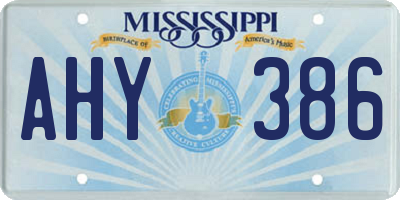 MS license plate AHY386