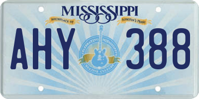 MS license plate AHY388