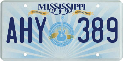 MS license plate AHY389