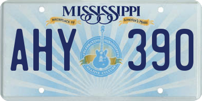 MS license plate AHY390