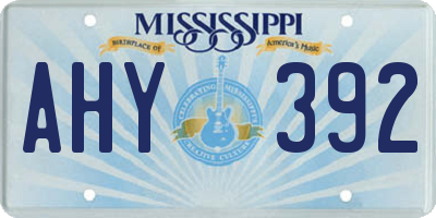 MS license plate AHY392