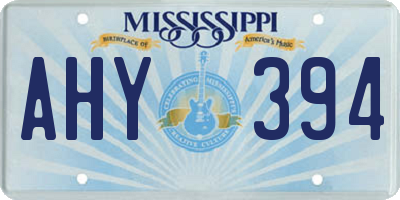 MS license plate AHY394