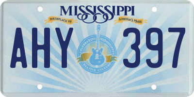 MS license plate AHY397