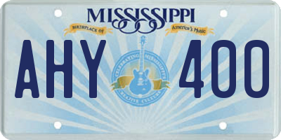 MS license plate AHY400