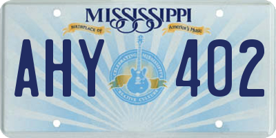 MS license plate AHY402