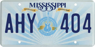 MS license plate AHY404