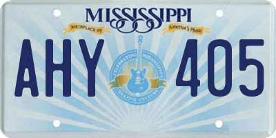 MS license plate AHY405