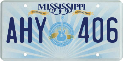 MS license plate AHY406