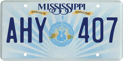 MS license plate AHY407
