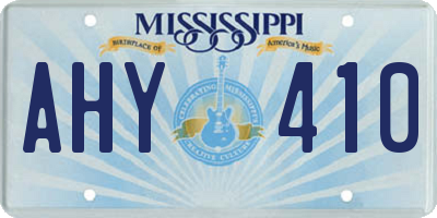 MS license plate AHY410