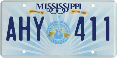 MS license plate AHY411