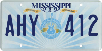 MS license plate AHY412