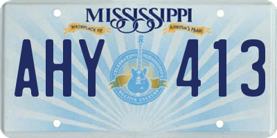 MS license plate AHY413