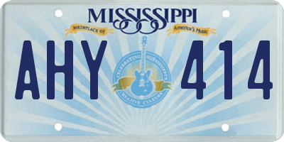 MS license plate AHY414