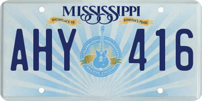 MS license plate AHY416