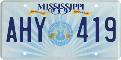 MS license plate AHY419