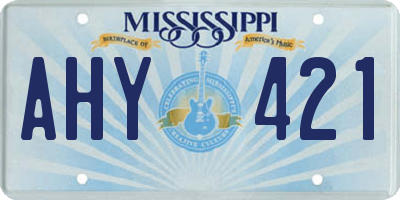 MS license plate AHY421