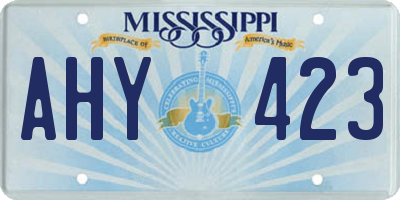 MS license plate AHY423