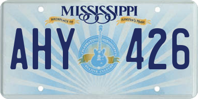MS license plate AHY426