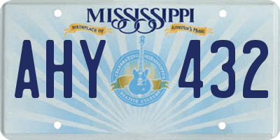 MS license plate AHY432