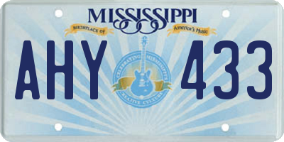MS license plate AHY433