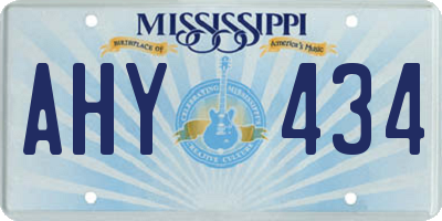 MS license plate AHY434