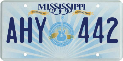 MS license plate AHY442