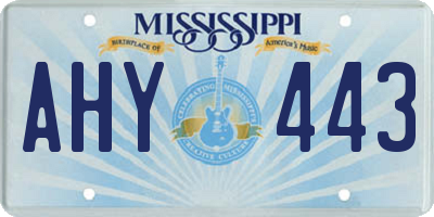 MS license plate AHY443