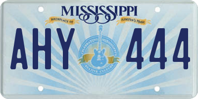 MS license plate AHY444