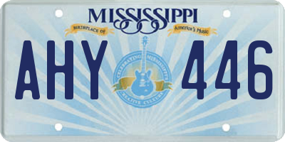 MS license plate AHY446