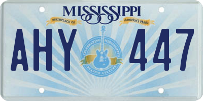 MS license plate AHY447