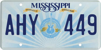 MS license plate AHY449