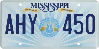 MS license plate AHY450