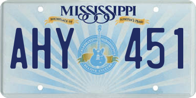 MS license plate AHY451