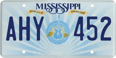 MS license plate AHY452
