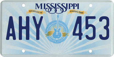 MS license plate AHY453