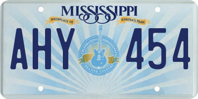 MS license plate AHY454
