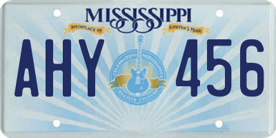 MS license plate AHY456