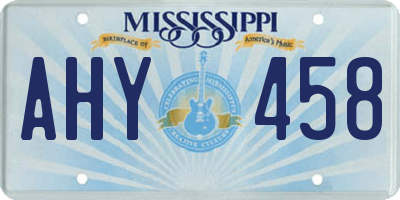 MS license plate AHY458